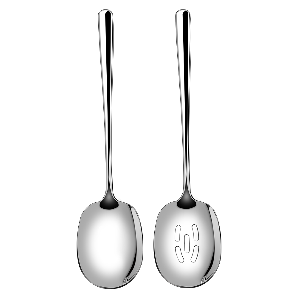 Large Serving Spoons Set 12 Inch - Stainless Steel Buffet Spoons 4 Pack